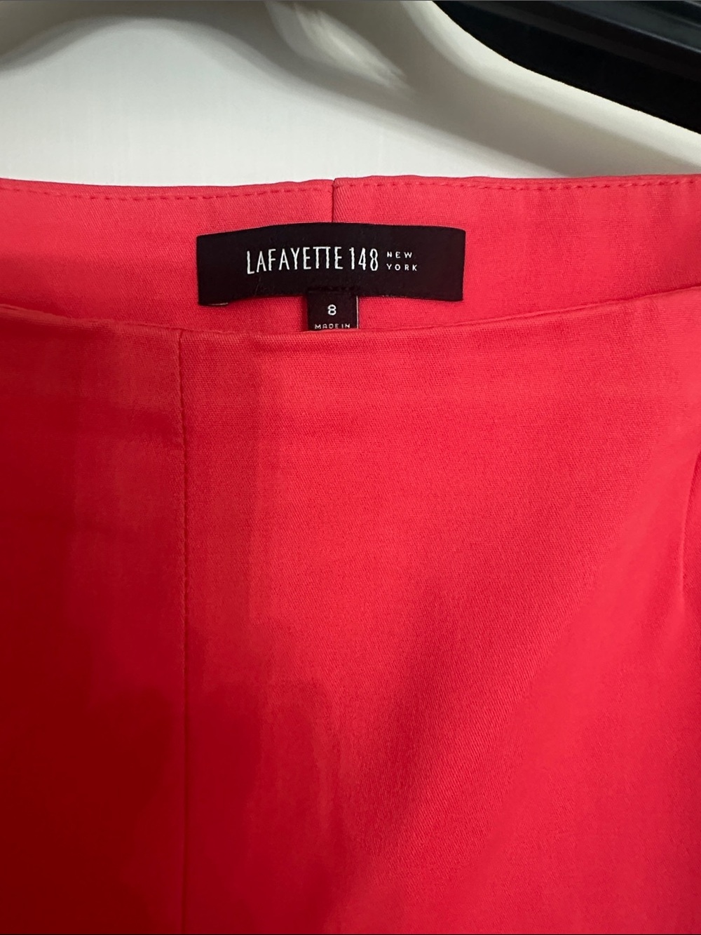 Lafayette 148 New York Coral-Red Pencil Skirt